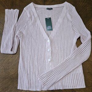 NWT Wild Fable Thin Button Down Mauve Colored Sweater